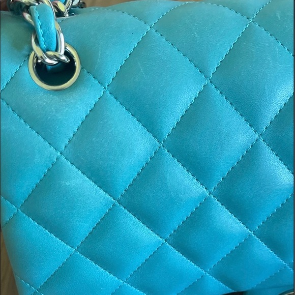 Chanel Jumbo Double Flap Bag Turquoise Blue Lambskin - Picture 11 of 15